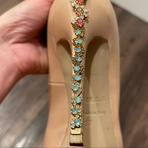 LeSilla SHOES. Décolleté w Jewel on the heel. Leather. MADE IN ITALY. 7 or 37IT - Picture 11 of 16